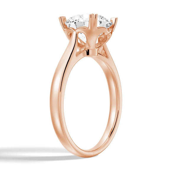 Secret Solitaire Round Moissanite Engagement Ring