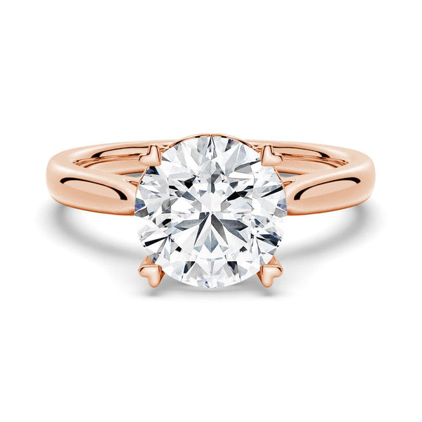 Secret Solitaire Round Moissanite Engagement Ring