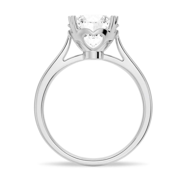 Secret Solitaire Round Moissanite Engagement Ring
