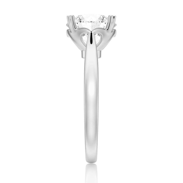 Secret Solitaire Round Moissanite Engagement Ring