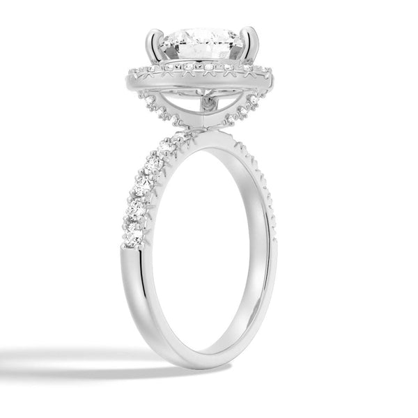 Brilliant Heart Moissanite Halo Engagement Ring