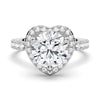 Brilliant Heart Moissanite Halo Engagement Ring