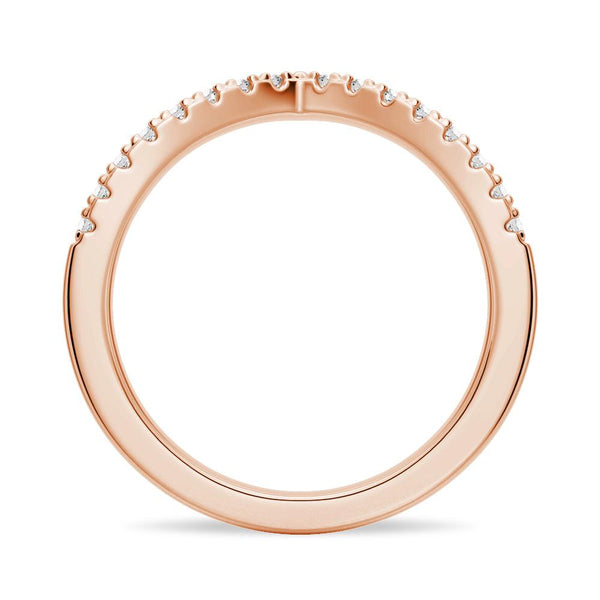 Unique Heart V Shaped Moissanite Wedding Band