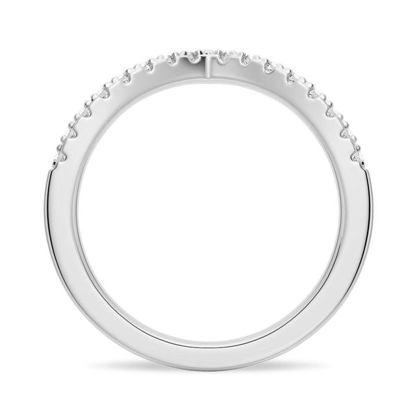 Unique Heart V Shaped Moissanite Wedding Band