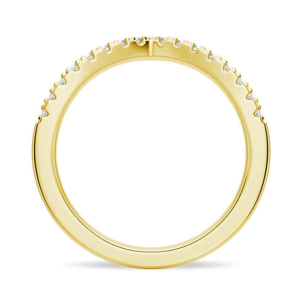 Unique Heart V Shaped Moissanite Wedding Band