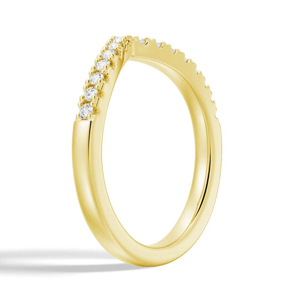 Unique Heart V Shaped Moissanite Wedding Band