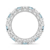 6.6 CT. Lab Grown White Sapphire with Aquamarine Gemstone Band