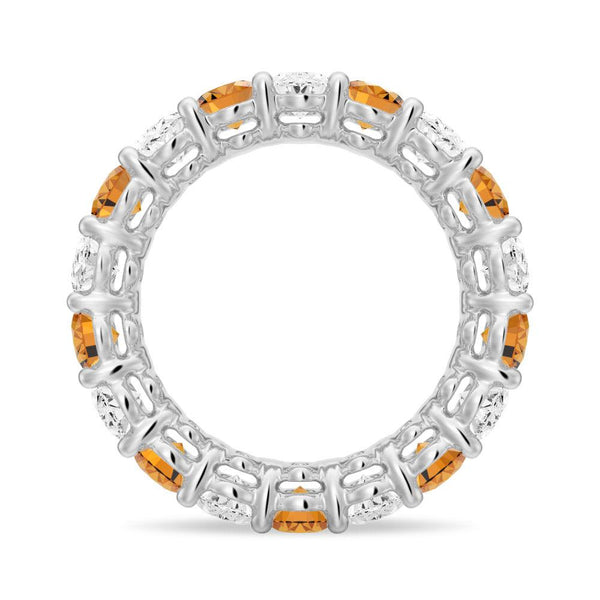 6.6 CT. Lab Grown White Sapphire with Citrine Gemstone Band