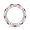 6.6 CT. Lab Grown White Sapphire with Ruby Gemstone Band
