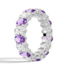 6.6 CT. Lab Grown White Sapphire with PurpleAmethystGemstone Band