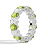 6.6 CT. Lab Grown White Sapphire with Green Peridot Gemstone Band