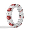 6.6 CT. Lab Grown White Sapphire with Ruby Gemstone Band