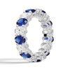 6.6 CT. Lab Grown White Sapphire withBlue Sapphire Gemstone Band