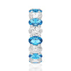 6.6 CT. Lab Grown White Sapphire withBlue Topaz Gemstone Band