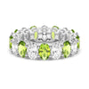 6.6 CT. Lab Grown White Sapphire with Green Peridot Gemstone Band