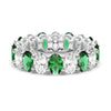 6.6 CT. Lab Grown White Sapphire withGreen Emerald Gemstone Band