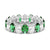6.6 CT. Lab Grown White Sapphire withGreen Emerald Gemstone Band