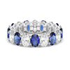 6.6 CT. Lab Grown White Sapphire withBlue Sapphire Gemstone Band