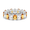 6.6 CT. Lab Grown White Sapphire with Citrine Gemstone Band