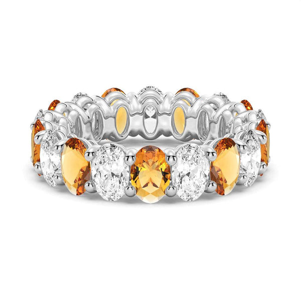 6.6 CT. Lab Grown White Sapphire with Citrine Gemstone Band