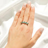 6.6 CT. Lab Grown White Sapphire withGreen Emerald Gemstone Band