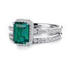 2 CT. Lab Grown Emerald Ring Set with Matching Wedding Band