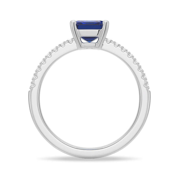 2 CT. Petite Trellis Lab Grown Sapphire Gemstone Ring