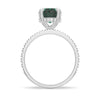 2 CT. Micropavé Oval Green Moissanite Engagement Ring With Hidden Halo