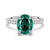 2 CT. Micropavé Oval Green Moissanite Engagement Ring With Hidden Halo
