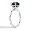 2 CT. Six Prong Solitaire Green Moissanite Engagement Ring With Hidden Halo