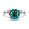 2 CT. Six Prong Solitaire Green Moissanite Engagement Ring With Hidden Halo