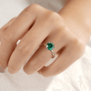 2 CT. Six Prong Solitaire Green Moissanite Engagement Ring With Hidden Halo