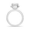 Cushion Cut Halo Moissanite Engagement Ring Set with Matching Wedding Band