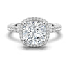 Cushion Cut Halo Moissanite Engagement Ring