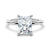 Four Prong Radiant Solitaire Moissanite Engagement Ring With Hidden Halo