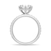 Petite Six Prong Micropavé Moissanite Engagement Ring With Hidden Halo