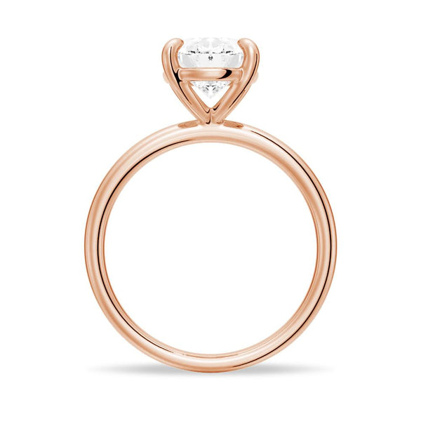 Four Prongs Oval Solitaire Moissanite Engagement Ring