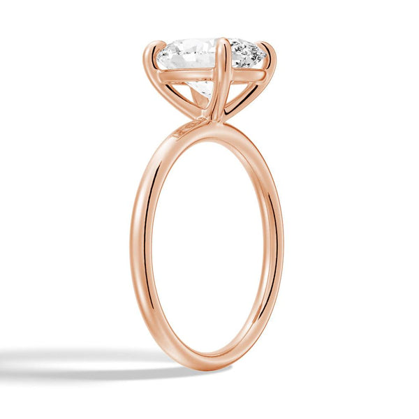 Four Prongs Oval Solitaire Moissanite Engagement Ring