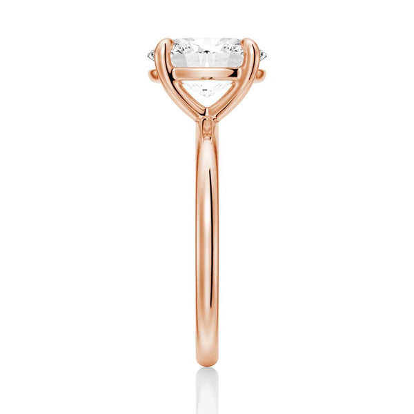 Four Prongs Oval Solitaire Moissanite Engagement Ring