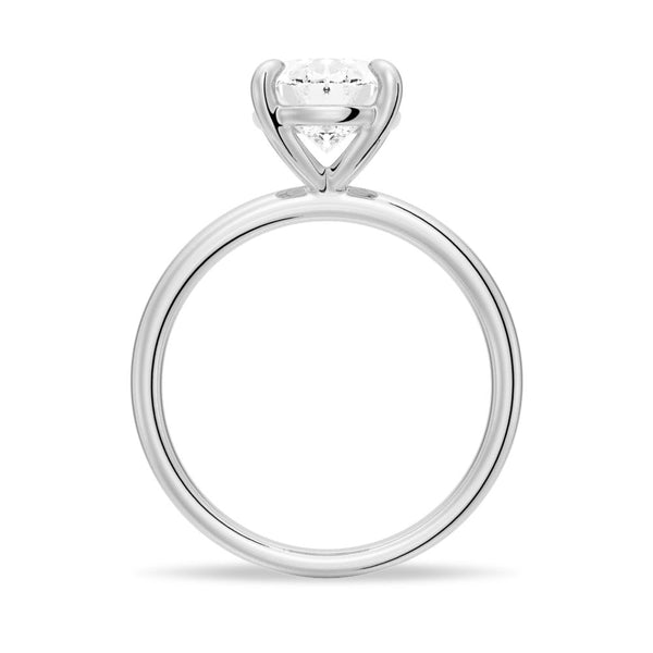 Four Prongs Oval Solitaire Moissanite Engagement Ring