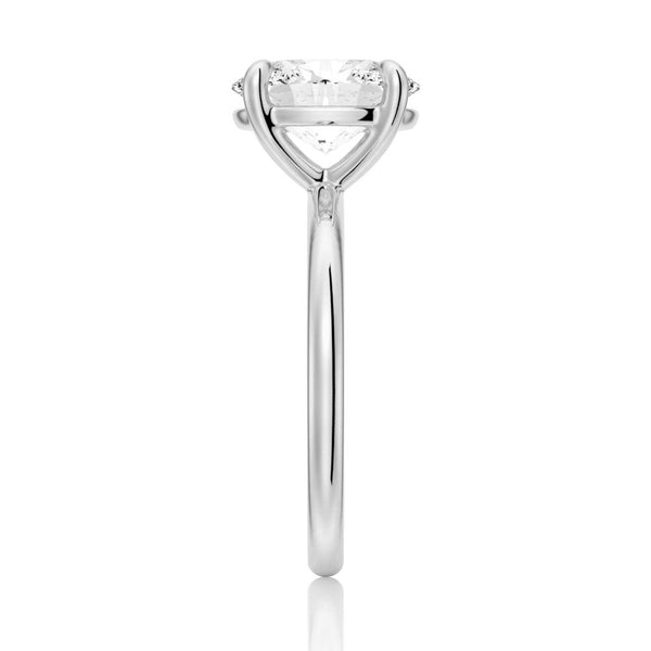Four Prongs Oval Solitaire Moissanite Engagement Ring