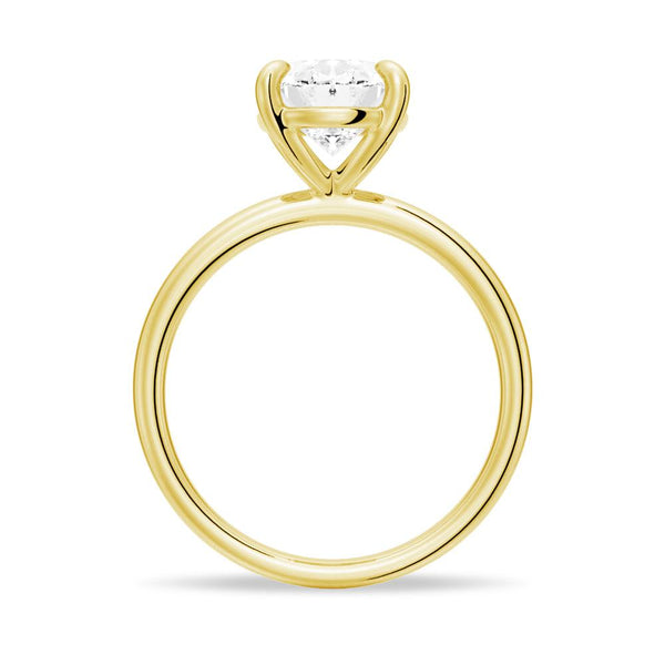 Four Prongs Oval Solitaire Moissanite Engagement Ring