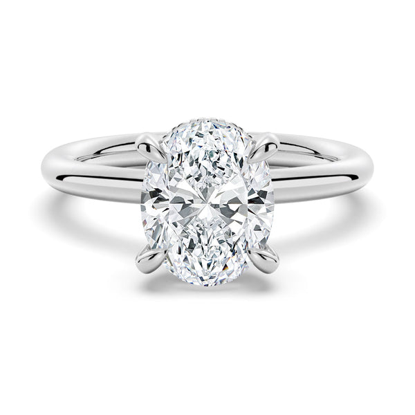Oval Solitaire Moissanite Ring Set With Matching Wedding Band
