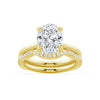Oval Solitaire Moissanite Ring Set With Matching Wedding Band