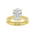 Oval Solitaire Moissanite Ring Set With Matching Wedding Band