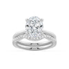 Oval Solitaire Moissanite Ring Set With Matching Wedding Band
