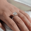 Princess Cut Hidden Halo Moissanite Couple's Ring Set with Men's Wedding Band