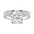 Pavé Band Round Moissanite Engagement Ring With Hidden Halo