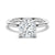 Cushion Cut Solitaire Moissanite Engagement Ring With Hidden Halo