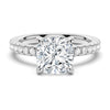 Pavé Band Cushion Cut Moissanite Engagement Ring